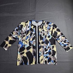 August Silk Multicolor Animal Print Cardigan